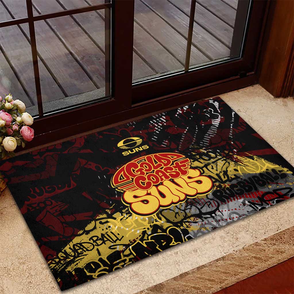 Gold Coast Suns Rubber Doormat Urban Graffiti Street Art - Bold Abstract Spray Paint