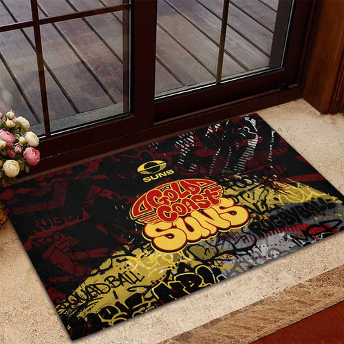 Gold Coast Suns Rubber Doormat Urban Graffiti Street Art - Bold Abstract Spray Paint