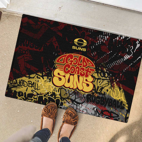 Gold Coast Suns Rubber Doormat Urban Graffiti Street Art - Bold Abstract Spray Paint