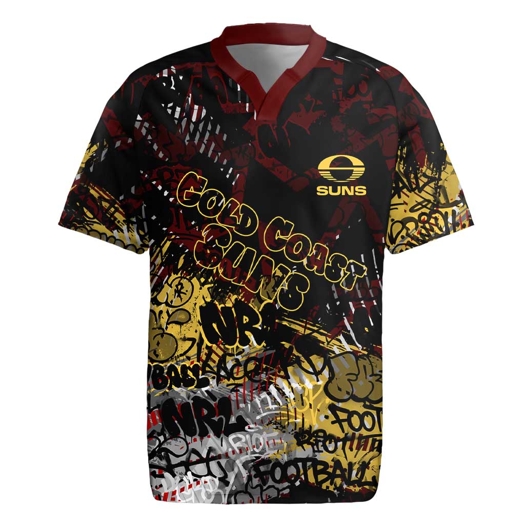 Gold Coast Suns Rugby Jersey Urban Graffiti Street Art - Bold Abstract Spray Paint