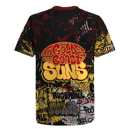 Gold Coast Suns Rugby Jersey Urban Graffiti Street Art - Bold Abstract Spray Paint
