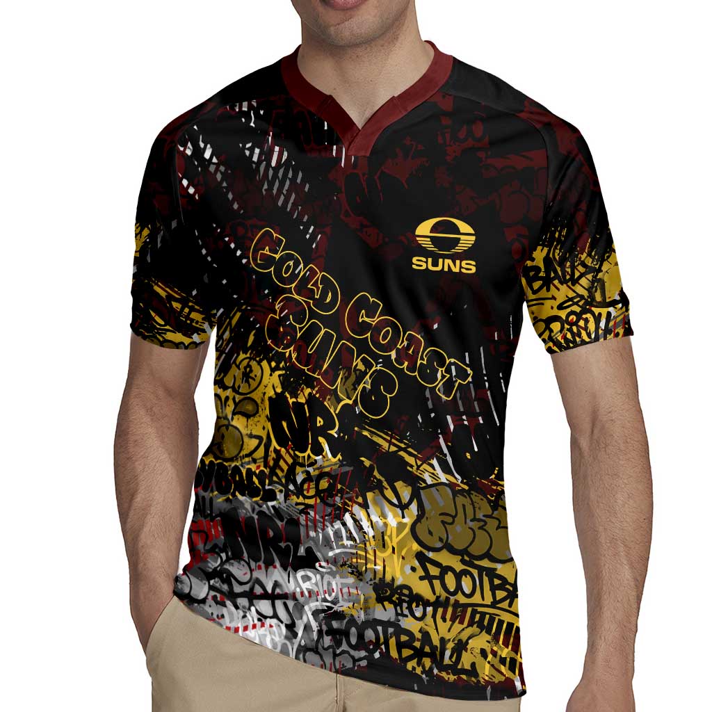 Gold Coast Suns Rugby Jersey Urban Graffiti Street Art - Bold Abstract Spray Paint