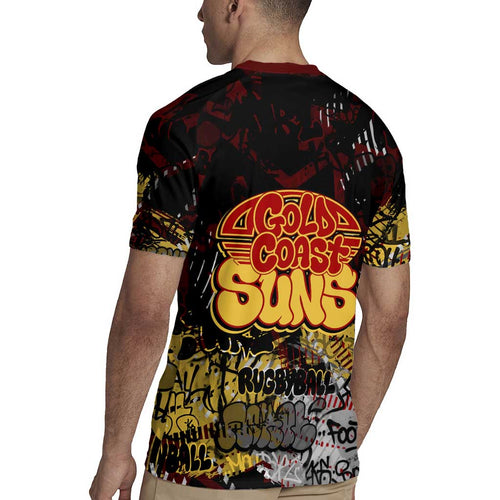 Gold Coast Suns Rugby Jersey Urban Graffiti Street Art - Bold Abstract Spray Paint