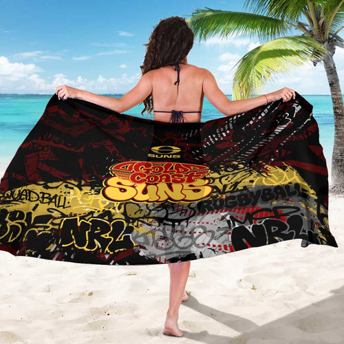 Gold Coast Suns Sarong Urban Graffiti Street Art - Bold Abstract Spray Paint
