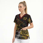 Gold Coast Suns Scrub Top Urban Graffiti Street Art - Bold Abstract Spray Paint