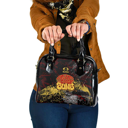 Gold Coast Suns Shoulder Handbag Urban Graffiti Street Art - Bold Abstract Spray Paint