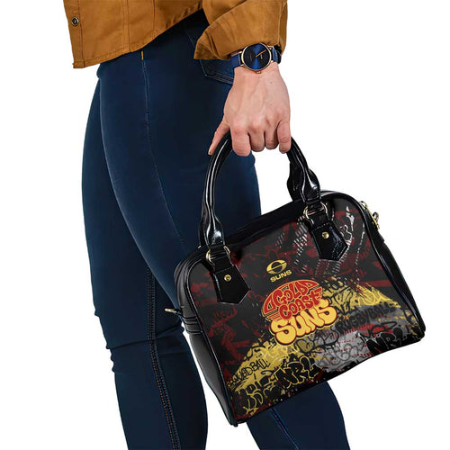 Gold Coast Suns Shoulder Handbag Urban Graffiti Street Art - Bold Abstract Spray Paint