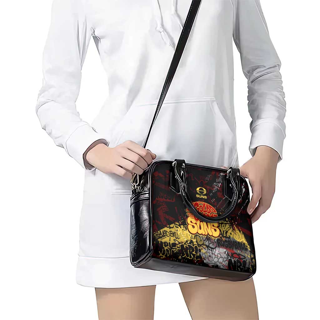Gold Coast Suns Shoulder Handbag Urban Graffiti Street Art - Bold Abstract Spray Paint