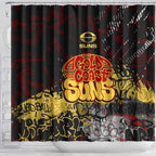 Gold Coast Suns Shower Curtain Urban Graffiti Street Art - Bold Abstract Spray Paint