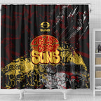 Gold Coast Suns Shower Curtain Urban Graffiti Street Art - Bold Abstract Spray Paint