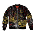 Gold Coast Suns Sleeve Zip Bomber Jacket Urban Graffiti Street Art - Bold Abstract Spray Paint