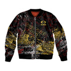 Gold Coast Suns Sleeve Zip Bomber Jacket Urban Graffiti Street Art - Bold Abstract Spray Paint