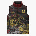 Gold Coast Suns Sleeveless Puffer Jacket Urban Graffiti Street Art - Bold Abstract Spray Paint