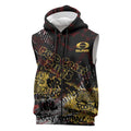 Gold Coast Suns Sleeveless Zip Hoodie Urban Graffiti Street Art - Bold Abstract Spray Paint