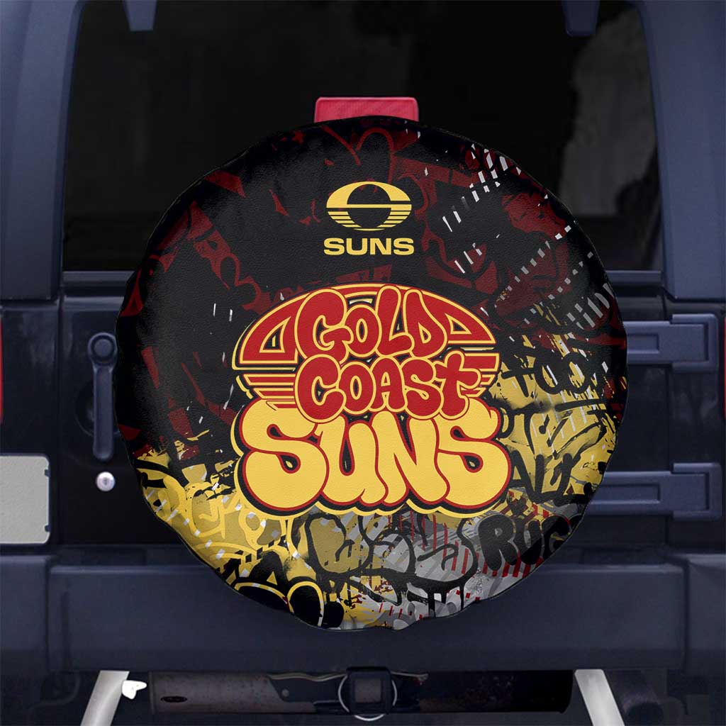Gold Coast Suns Spare Tire Cover Urban Graffiti Street Art - Bold Abstract Spray Paint