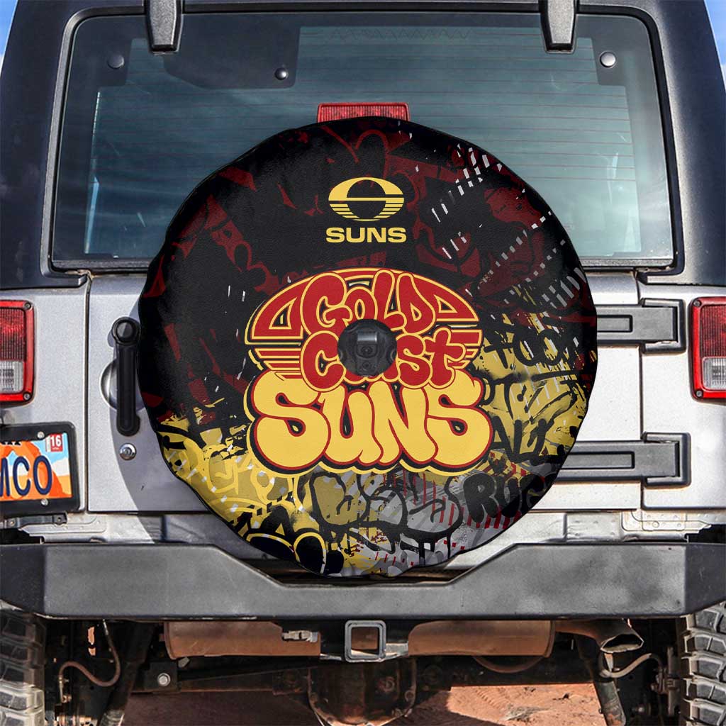 Gold Coast Suns Spare Tire Cover Urban Graffiti Street Art - Bold Abstract Spray Paint