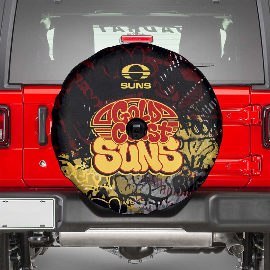 Gold Coast Suns Spare Tire Cover Urban Graffiti Street Art - Bold Abstract Spray Paint
