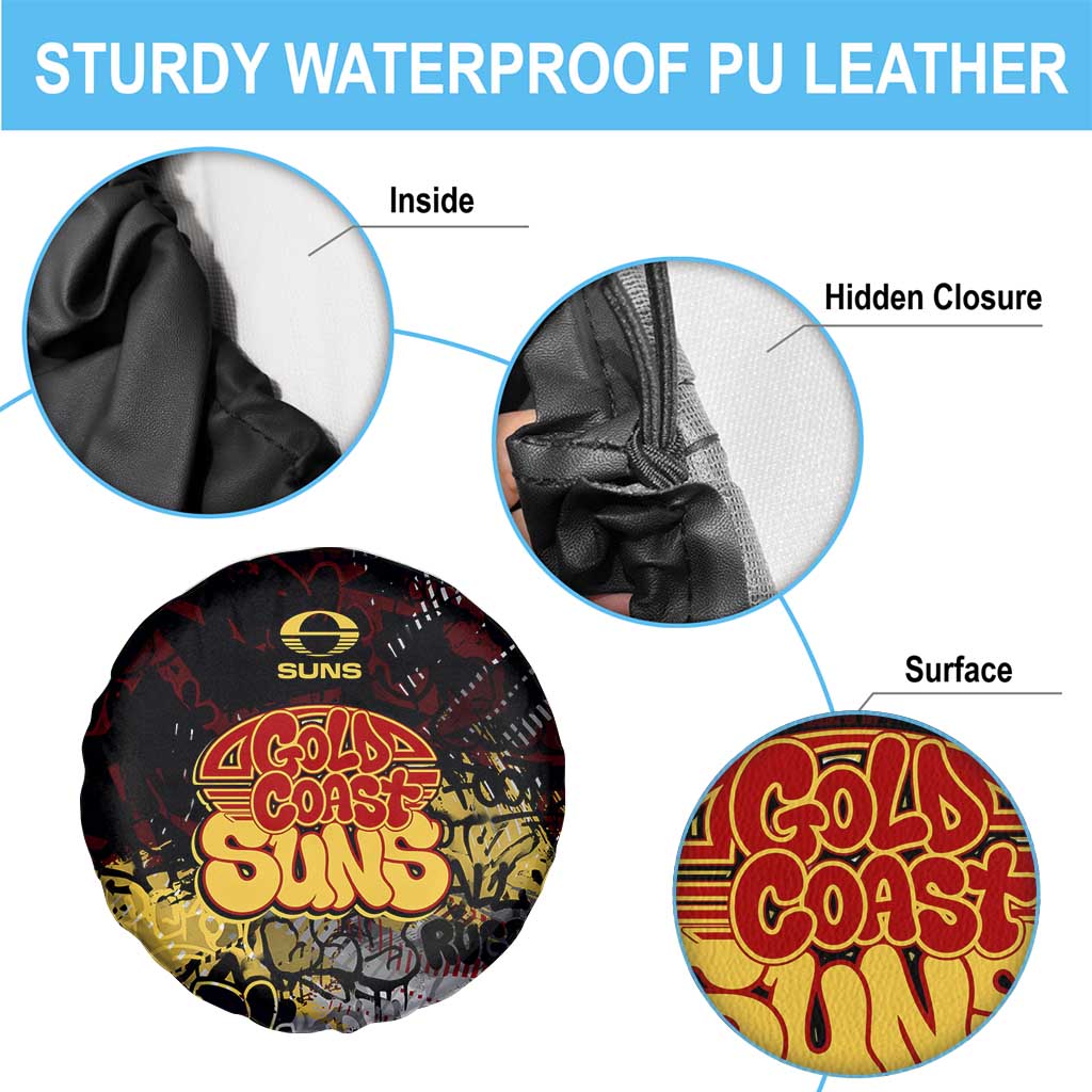 Gold Coast Suns Spare Tire Cover Urban Graffiti Street Art - Bold Abstract Spray Paint