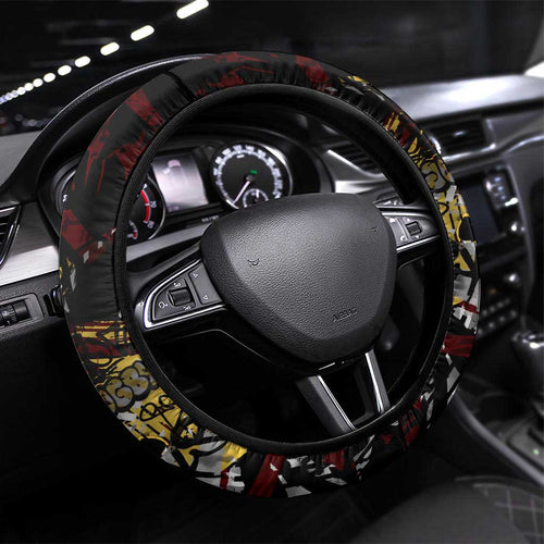 Gold Coast Suns Steering Wheel Cover Urban Graffiti Street Art - Bold Abstract Spray Paint