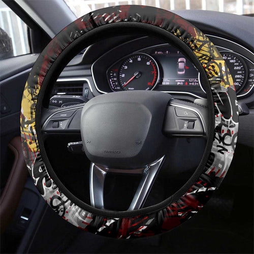Gold Coast Suns Steering Wheel Cover Urban Graffiti Street Art - Bold Abstract Spray Paint