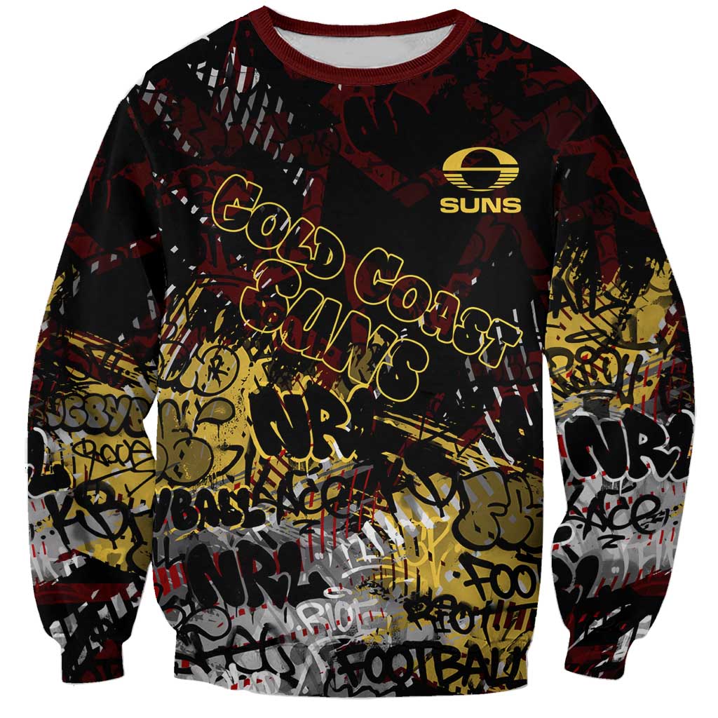Gold Coast Suns Sweatshirt Urban Graffiti Street Art - Bold Abstract Spray Paint