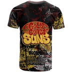 Gold Coast Suns T Shirt Urban Graffiti Street Art - Bold Abstract Spray Paint