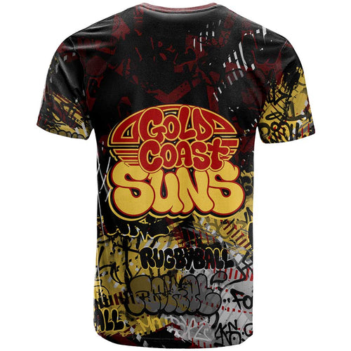 Gold Coast Suns T Shirt Urban Graffiti Street Art - Bold Abstract Spray Paint
