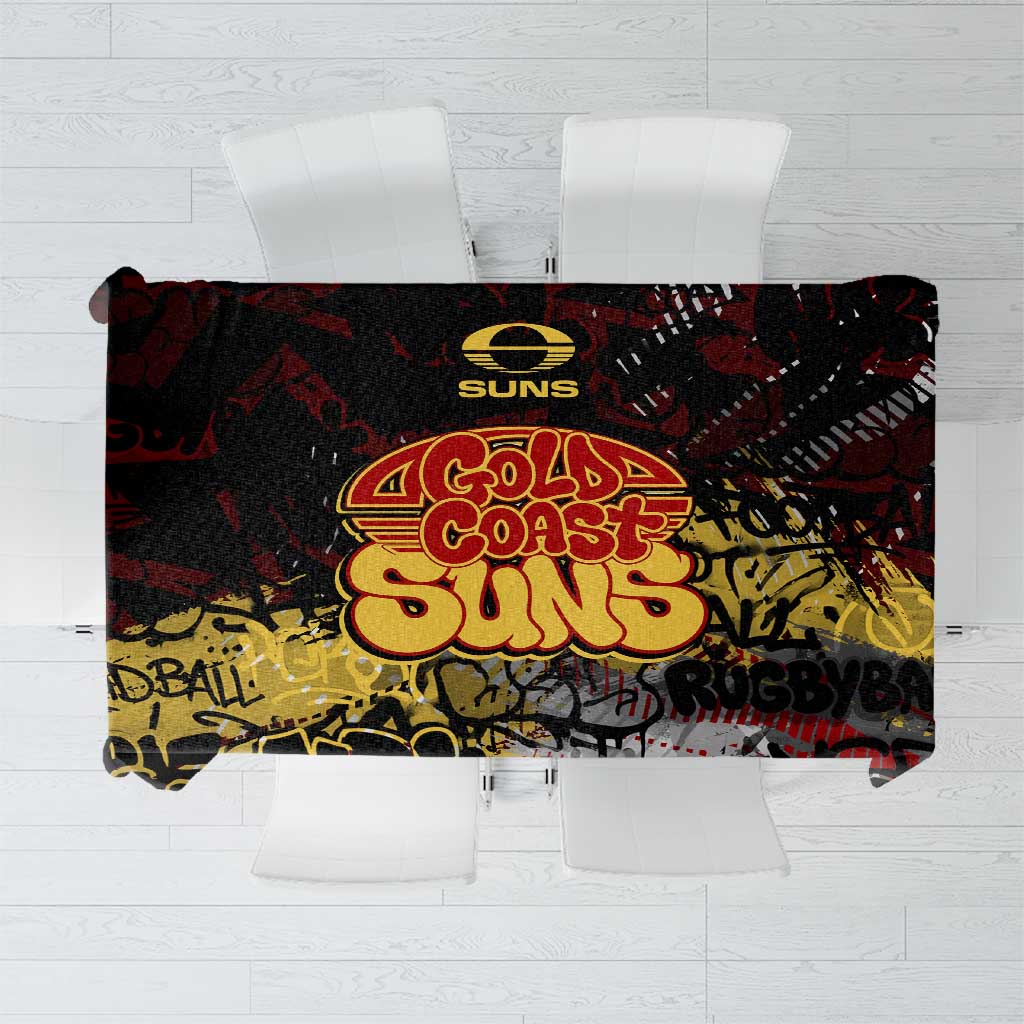Gold Coast Suns Tablecloth Urban Graffiti Street Art - Bold Abstract Spray Paint