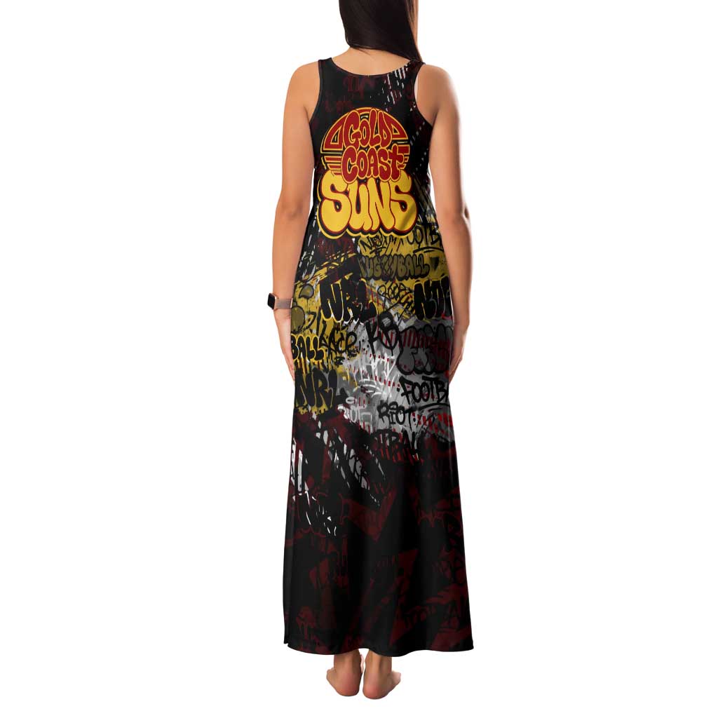Gold Coast Suns Tank Maxi Dress Urban Graffiti Street Art - Bold Abstract Spray Paint