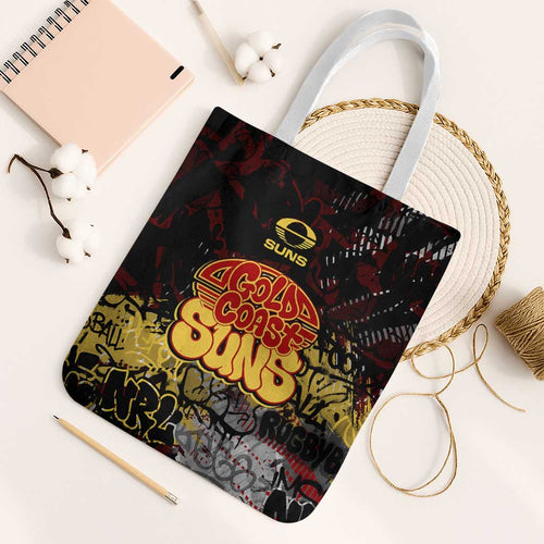 Gold Coast Suns Tote Bag Urban Graffiti Street Art - Bold Abstract Spray Paint