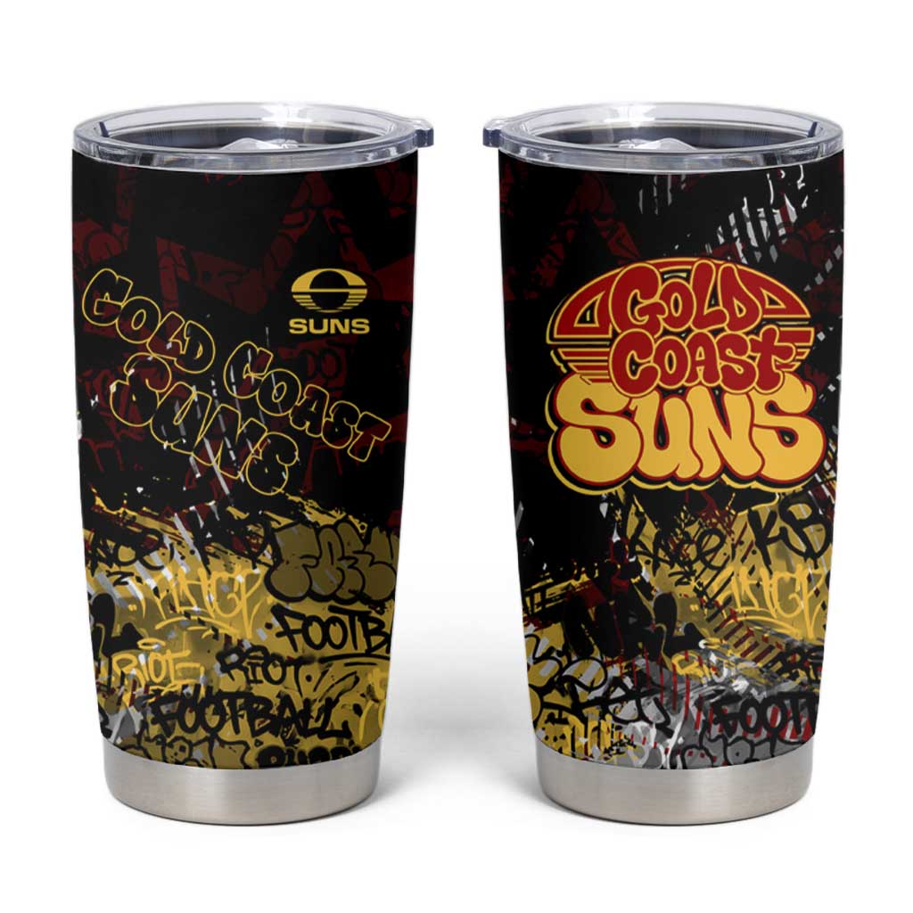 Gold Coast Suns Tumbler Cup Urban Graffiti Street Art - Bold Abstract Spray Paint