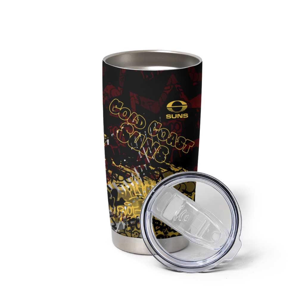 Gold Coast Suns Tumbler Cup Urban Graffiti Street Art - Bold Abstract Spray Paint
