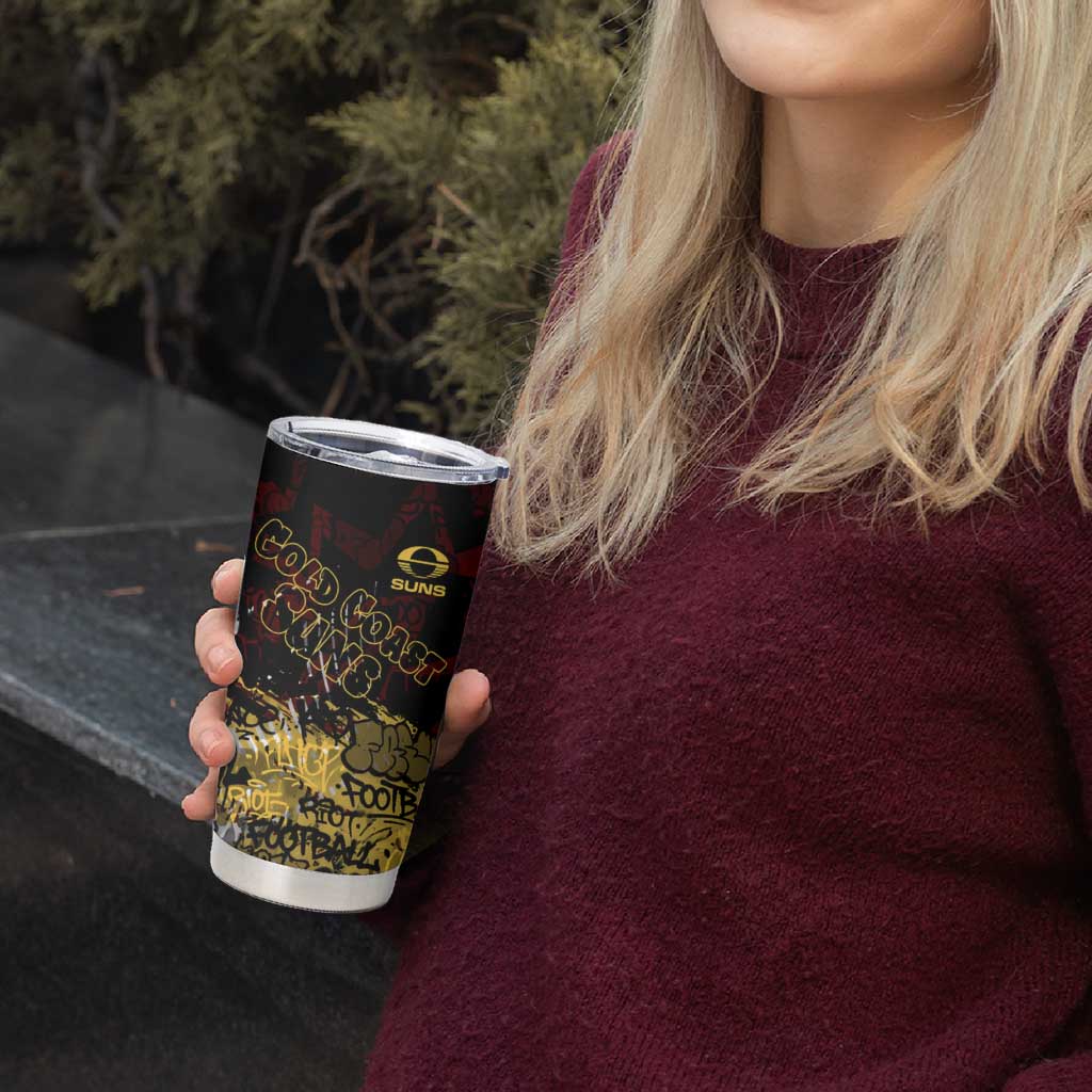 Gold Coast Suns Tumbler Cup Urban Graffiti Street Art - Bold Abstract Spray Paint
