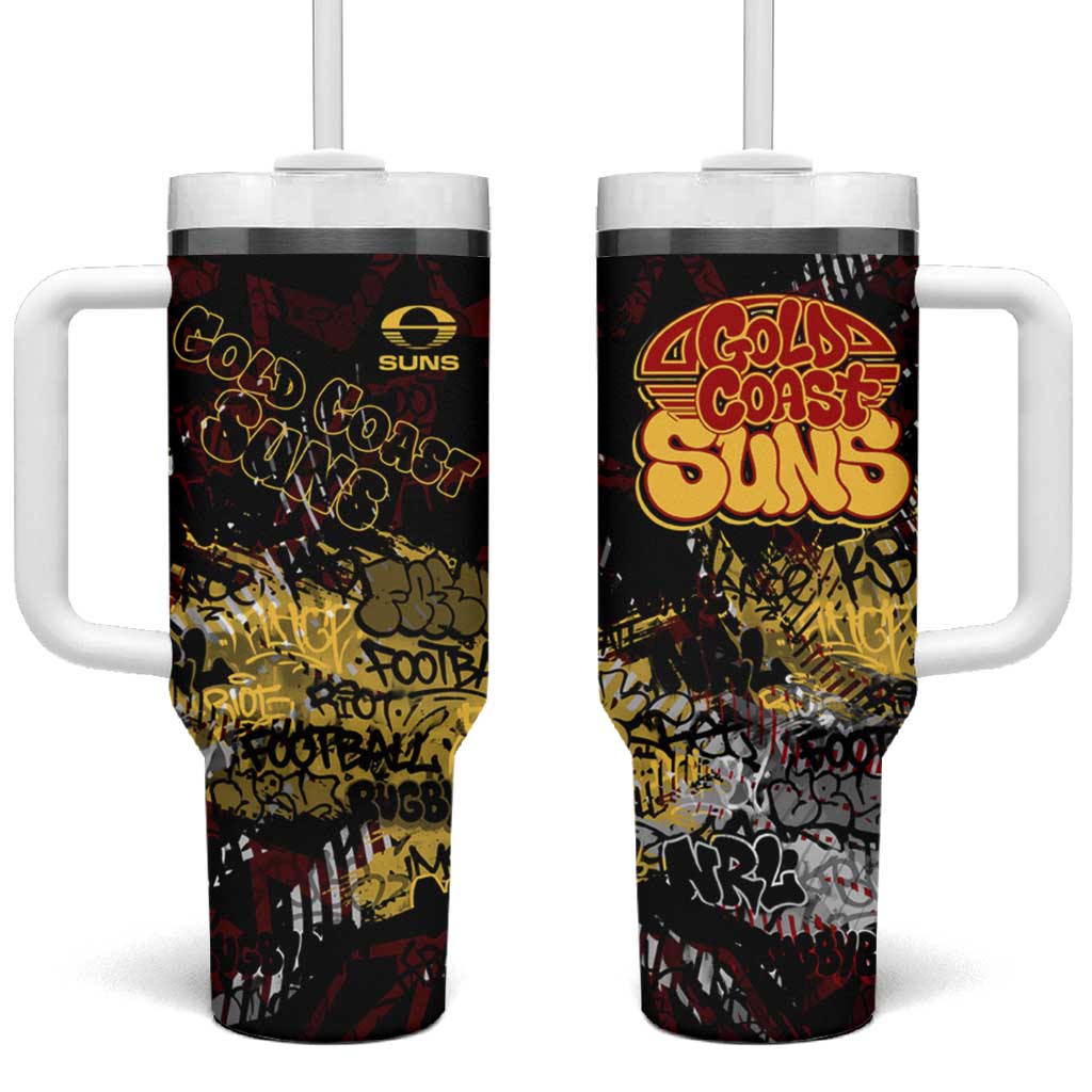 Gold Coast Suns Tumbler With Handle Urban Graffiti Street Art - Bold Abstract Spray Paint
