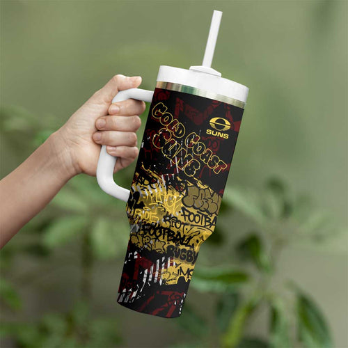Gold Coast Suns Tumbler With Handle Urban Graffiti Street Art - Bold Abstract Spray Paint