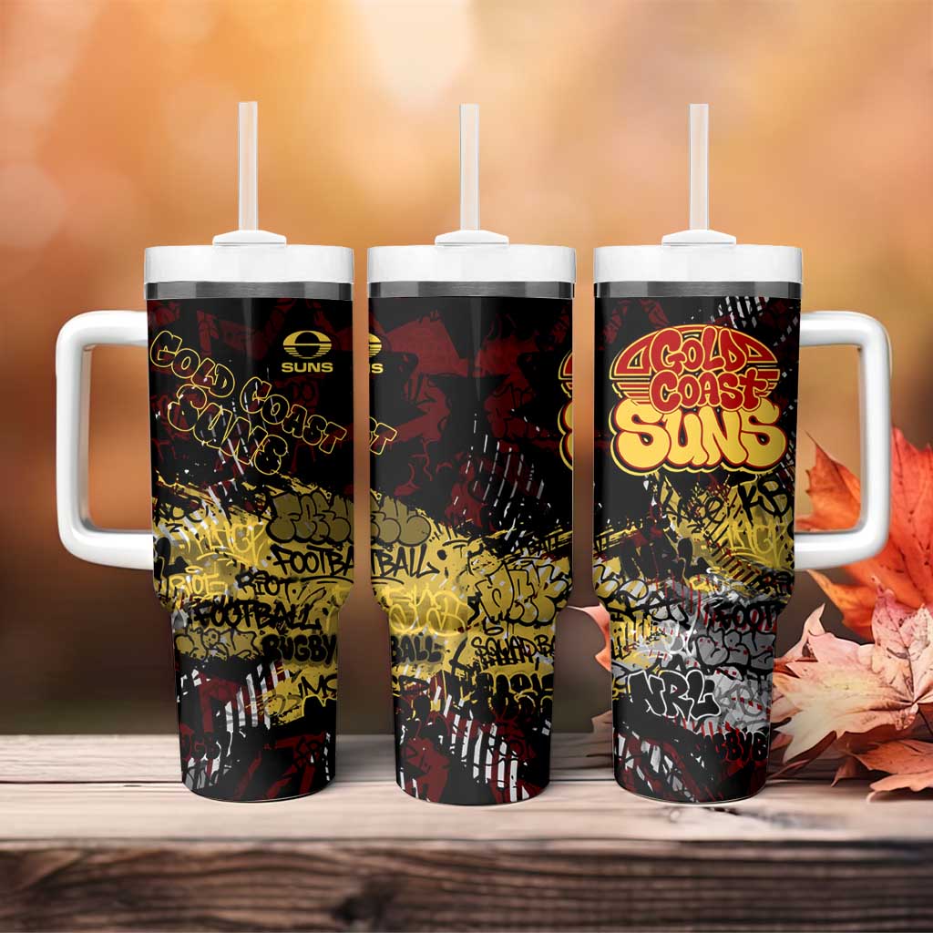 Gold Coast Suns Tumbler With Handle Urban Graffiti Street Art - Bold Abstract Spray Paint
