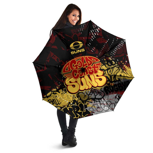Gold Coast Suns Umbrella Urban Graffiti Street Art - Bold Abstract Spray Paint