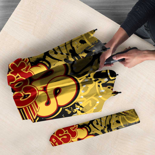 Gold Coast Suns Umbrella Urban Graffiti Street Art - Bold Abstract Spray Paint