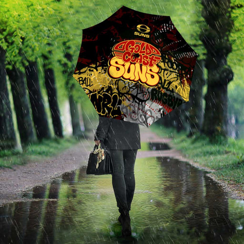 Gold Coast Suns Umbrella Urban Graffiti Street Art - Bold Abstract Spray Paint