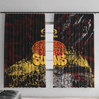 Gold Coast Suns Window Curtain Urban Graffiti Street Art - Bold Abstract Spray Paint