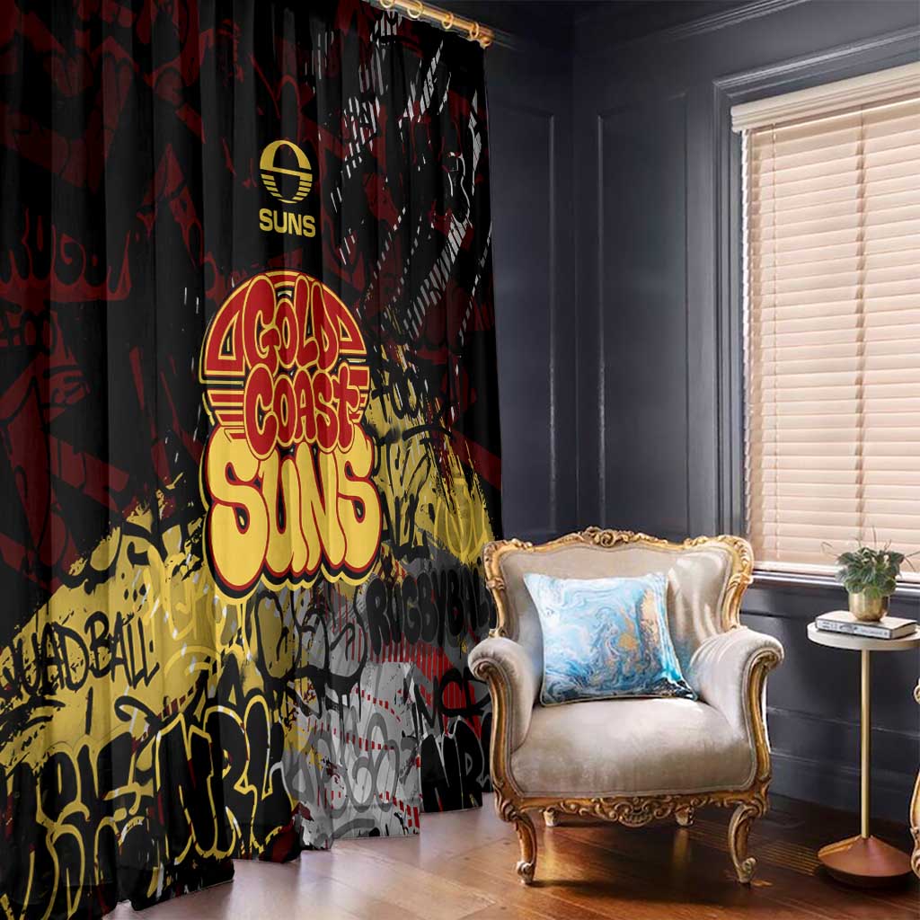 Gold Coast Suns Window Curtain Urban Graffiti Street Art - Bold Abstract Spray Paint