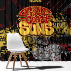 Gold Coast Suns Window Curtain Urban Graffiti Street Art - Bold Abstract Spray Paint