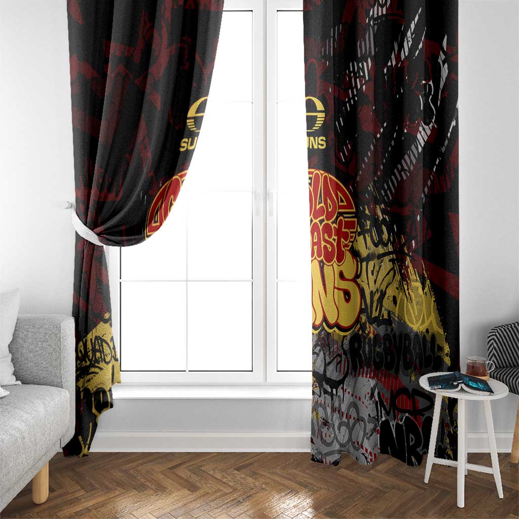 Gold Coast Suns Window Curtain Urban Graffiti Street Art - Bold Abstract Spray Paint