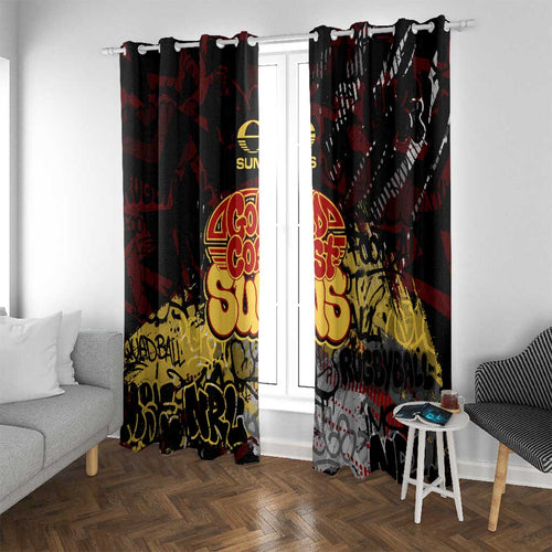 Gold Coast Suns Window Curtain Urban Graffiti Street Art - Bold Abstract Spray Paint