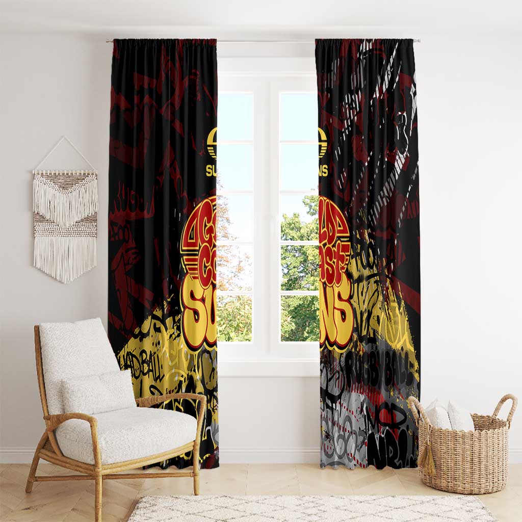 Gold Coast Suns Window Curtain Urban Graffiti Street Art - Bold Abstract Spray Paint
