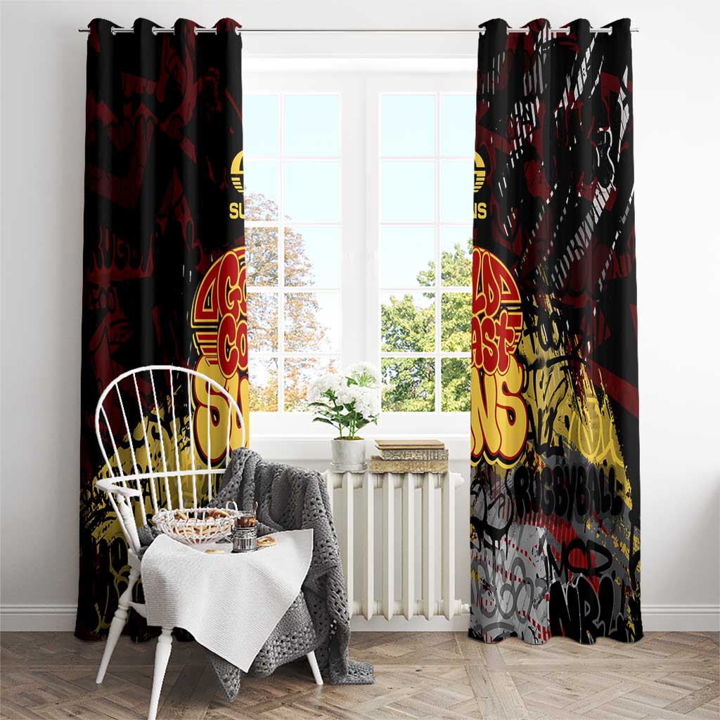 Gold Coast Suns Window Curtain Urban Graffiti Street Art - Bold Abstract Spray Paint