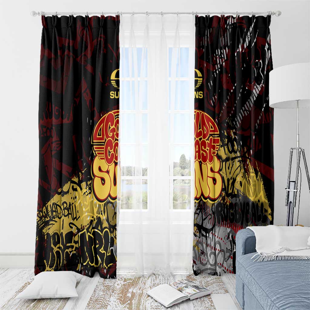 Gold Coast Suns Window Curtain Urban Graffiti Street Art - Bold Abstract Spray Paint