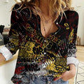 Gold Coast Suns Women Casual Shirt Urban Graffiti Street Art - Bold Abstract Spray Paint