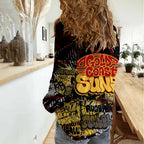 Gold Coast Suns Women Casual Shirt Urban Graffiti Street Art - Bold Abstract Spray Paint