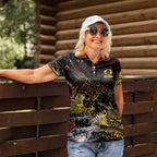 Gold Coast Suns Women Polo Shirt Urban Graffiti Street Art - Bold Abstract Spray Paint
